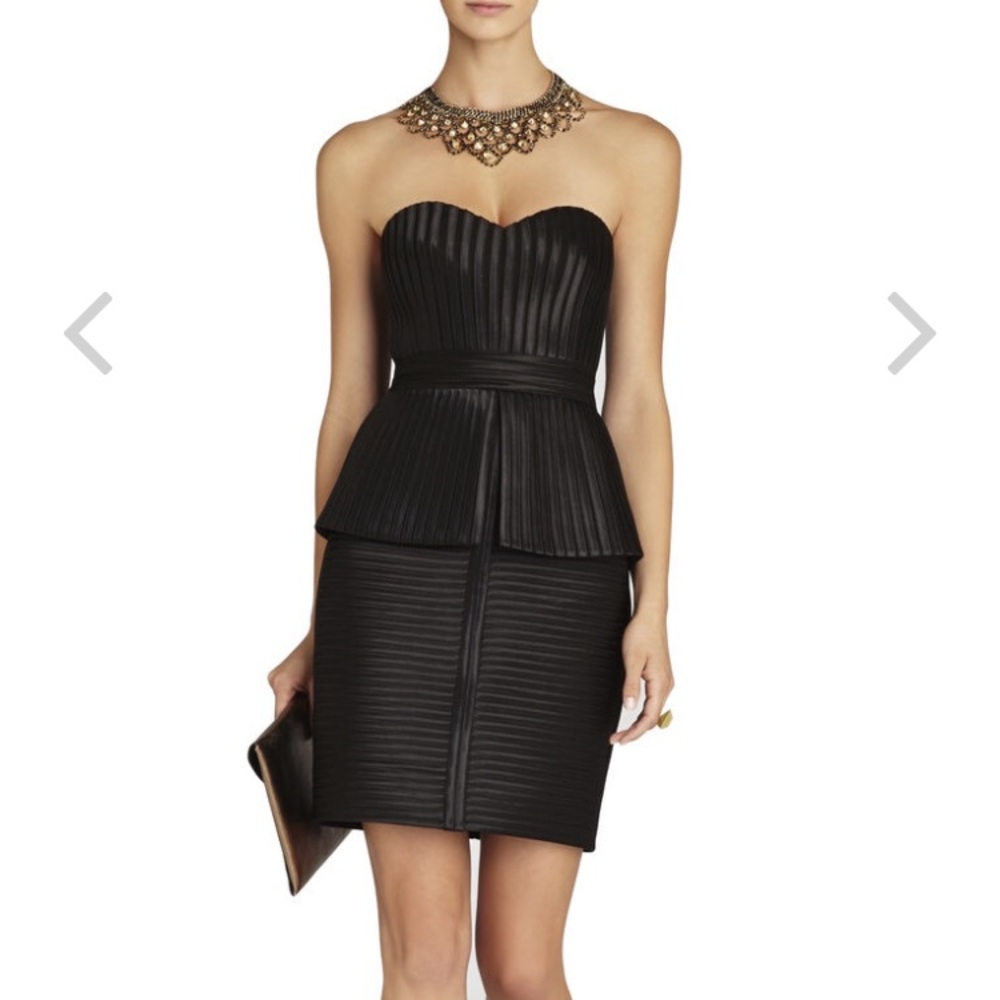 COPY - 🖤BCBGMAXAZRIA "Karina"  Strapless Peplum D…